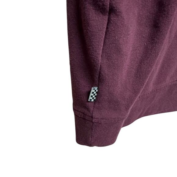 Vans Checkered "Vans" Logo Maroon Pullover Pocket Fleece Hoodie Size Large - Picture 7 of 10